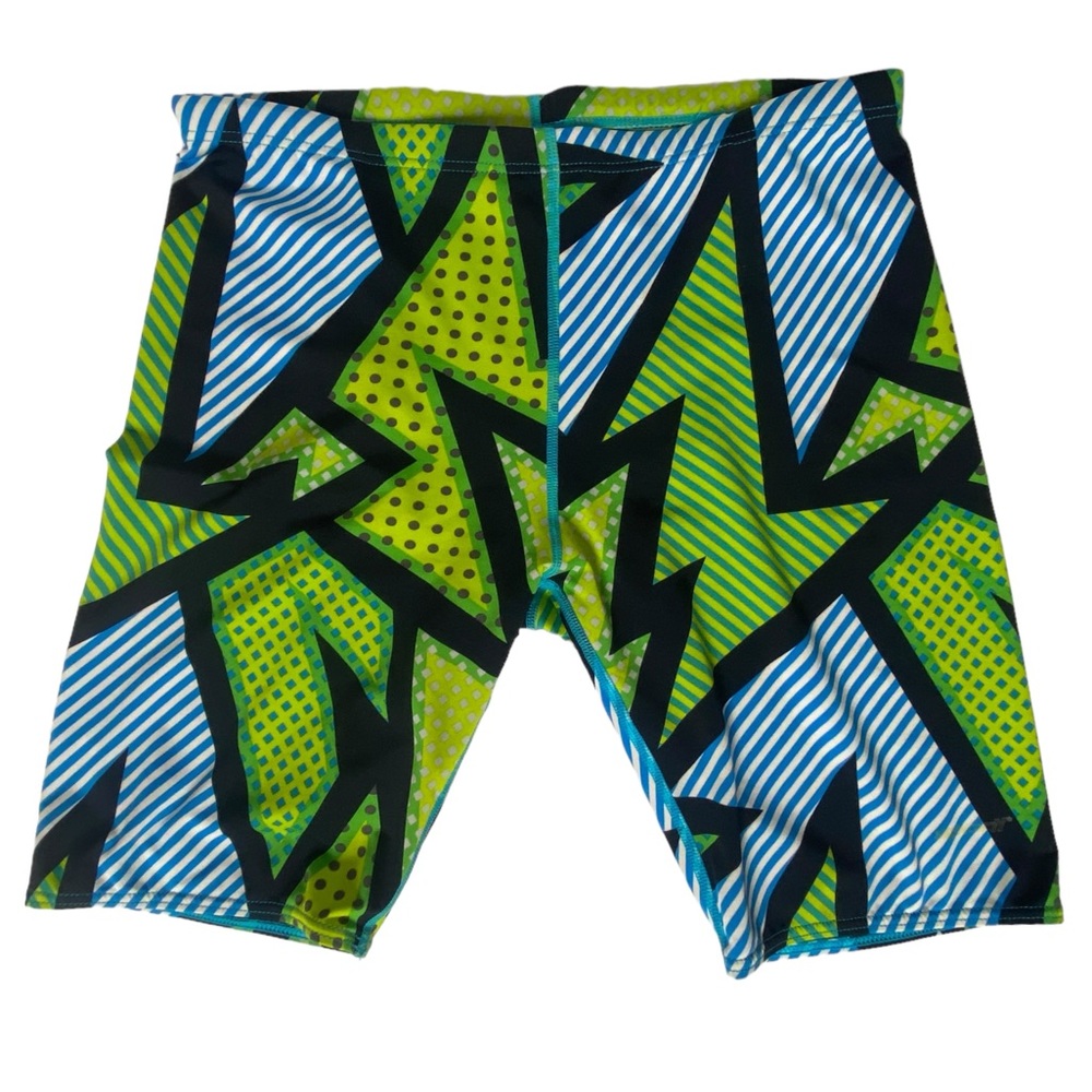 Vintage 90s Sporti Abstract Geometric Printed Jammer Swimsuit or Bike Shorts